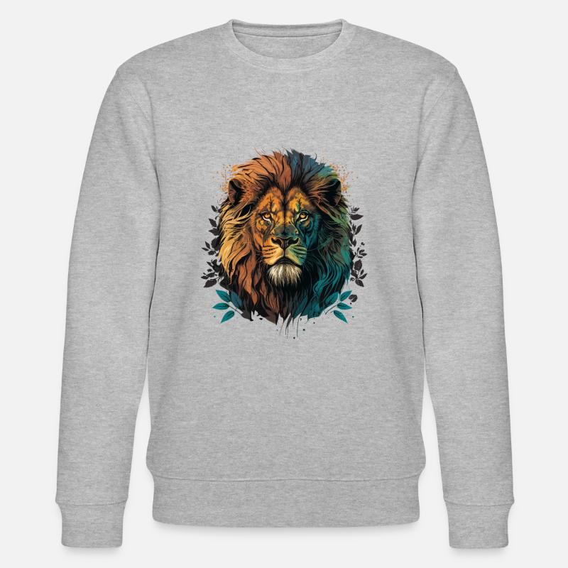Afrikanischer Löwe - Stanley/Stella Unisex Bio-Sweatshirt CHANGER  - Grau meliert