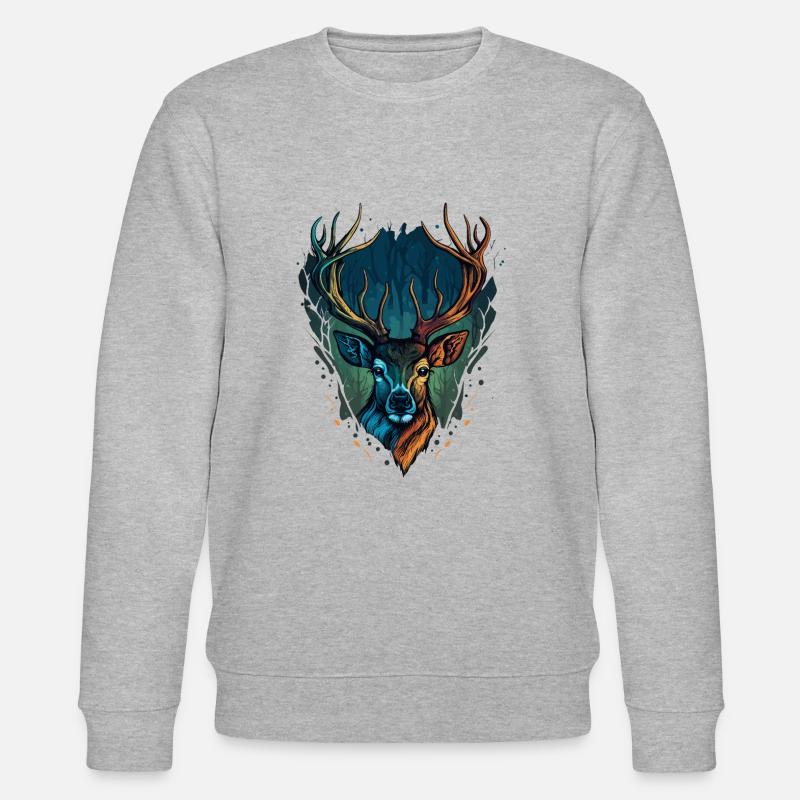 Hirschköpfe - Stanley/Stella Unisex Bio-Sweatshirt CHANGER  - Grau meliert