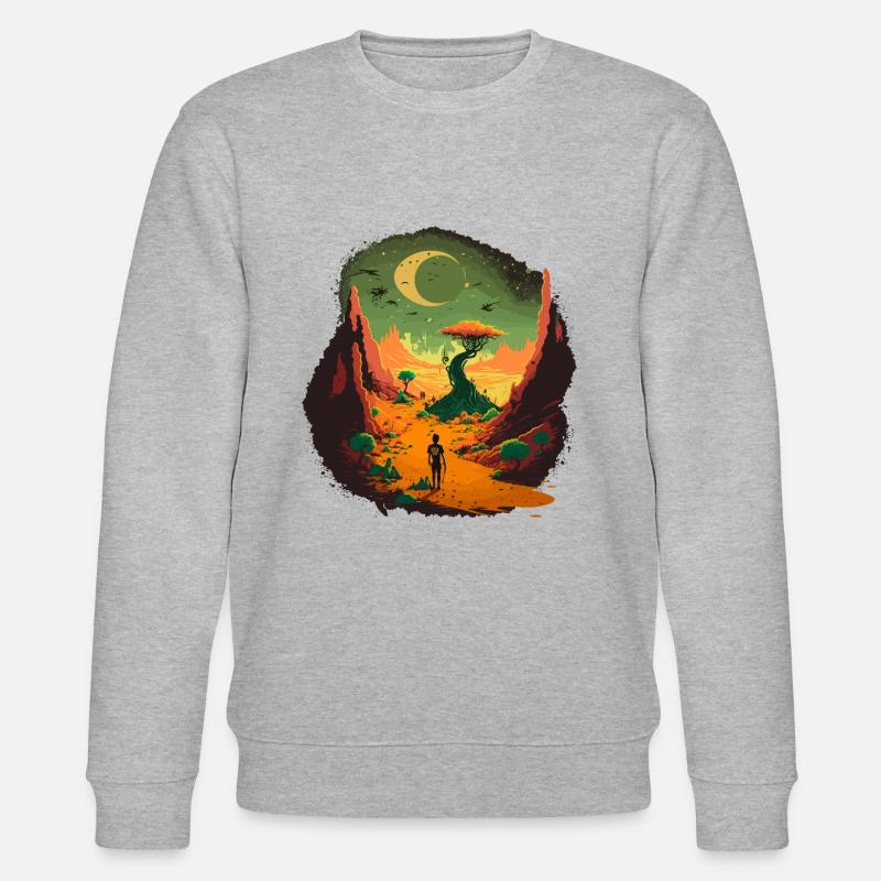 Buntes Alien - Stanley/Stella Unisex Bio-Sweatshirt CHANGER  - Grau meliert