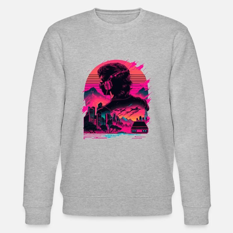 Espace Synthwave - Sweat bio CHANGER Stanley/Stella Unisexe - gris chiné