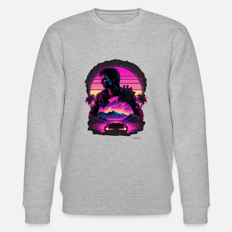 Synthwave-Kunst - Stanley/Stella Unisex Bio-Sweatshirt CHANGER  - Grau meliert