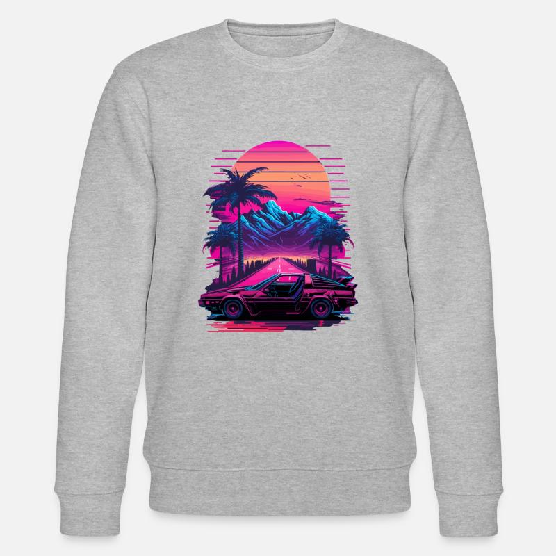 Vaperwave Berg - Stanley/Stella Unisex Bio-Sweatshirt CHANGER  - Grau meliert