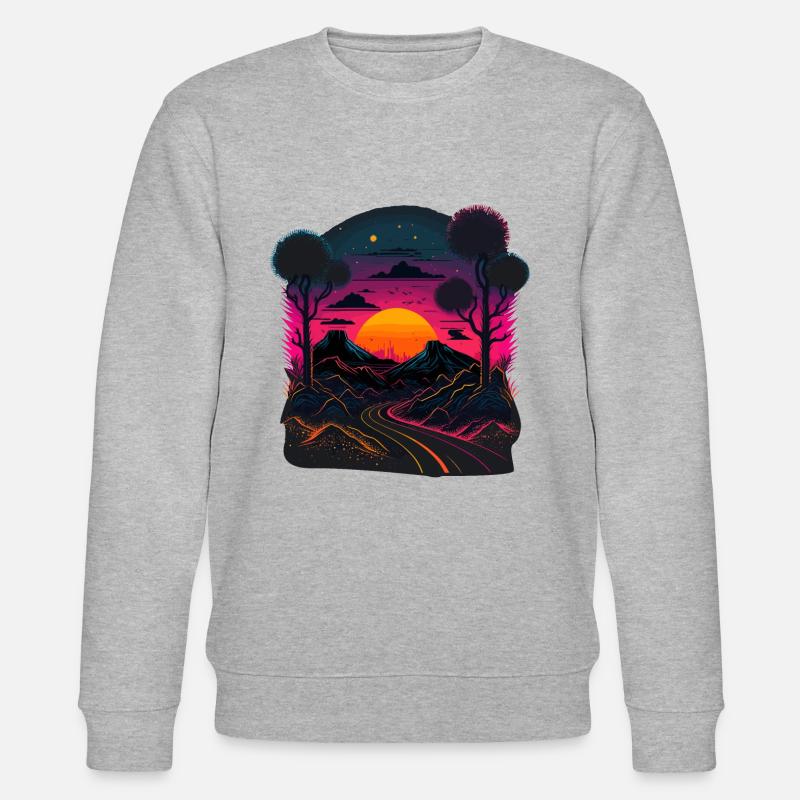 Synthwave Artwork - Stanley/Stella CHANGER Unisex Organic Sweatshirt - heather grey
