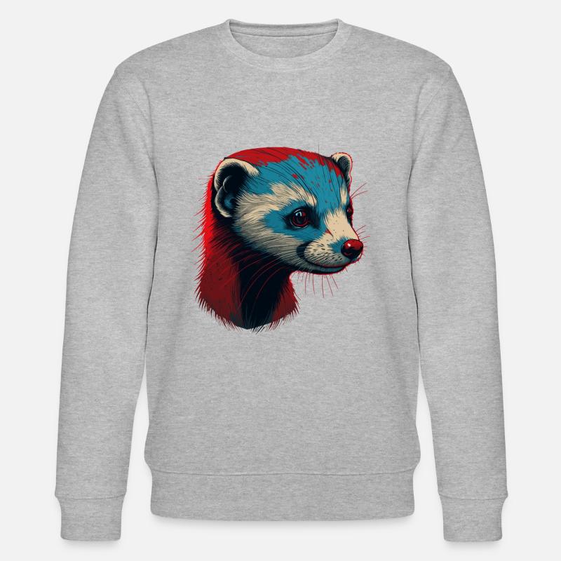 Rotes Frettchen - Stanley/Stella Unisex Bio-Sweatshirt CHANGER  - Grau meliert