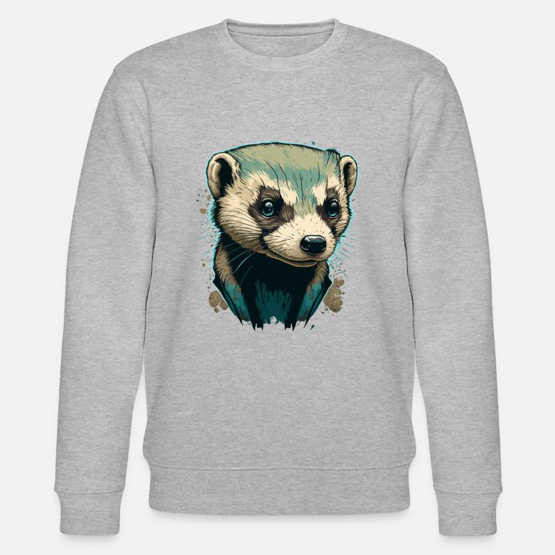 Frettchen-Kunstwerk - Stanley/Stella Unisex Bio-Sweatshirt CHANGER - Grau meliert