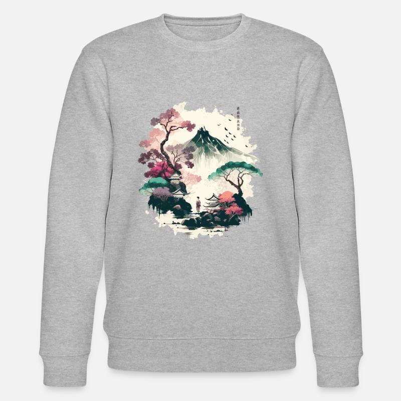 Rote Sonne - Stanley/Stella Unisex Bio-Sweatshirt CHANGER  - Grau meliert