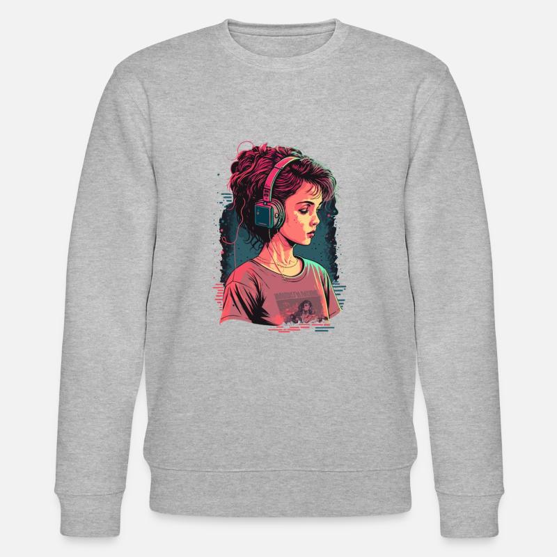 Kawaii Mädchen - Stanley/Stella Unisex Bio-Sweatshirt CHANGER  - Grau meliert