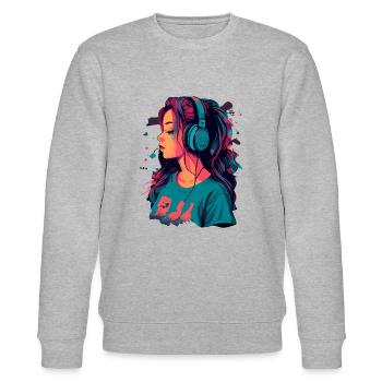 Lo Fi - Stanley/Stella CHANGER Unisex Organic Sweatshirt - heather grey - Front - Nik (191cm) & Marisol (170cm)