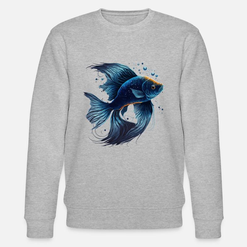 Poisson bleu - Sweat bio CHANGER Stanley/Stella Unisexe - gris chiné