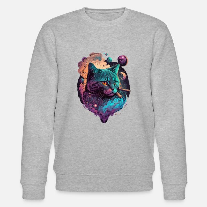 Nette Katze - Stanley/Stella Unisex Bio-Sweatshirt CHANGER  - Grau meliert