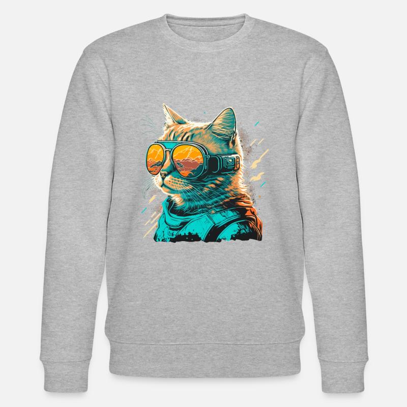Chat des sables - Sweat bio CHANGER Stanley/Stella Unisexe - gris chiné