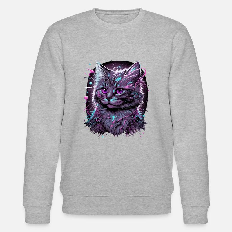 Chat d’anime - Sweat bio CHANGER Stanley/Stella Unisexe - gris chiné
