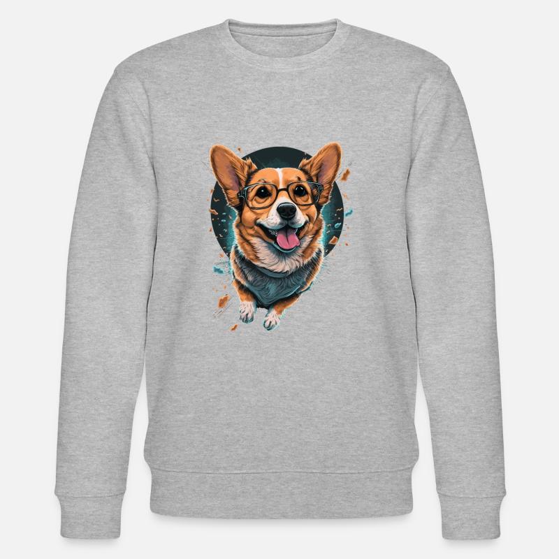 Lustiger Corgi - Stanley/Stella Unisex Bio-Sweatshirt CHANGER  - Grau meliert