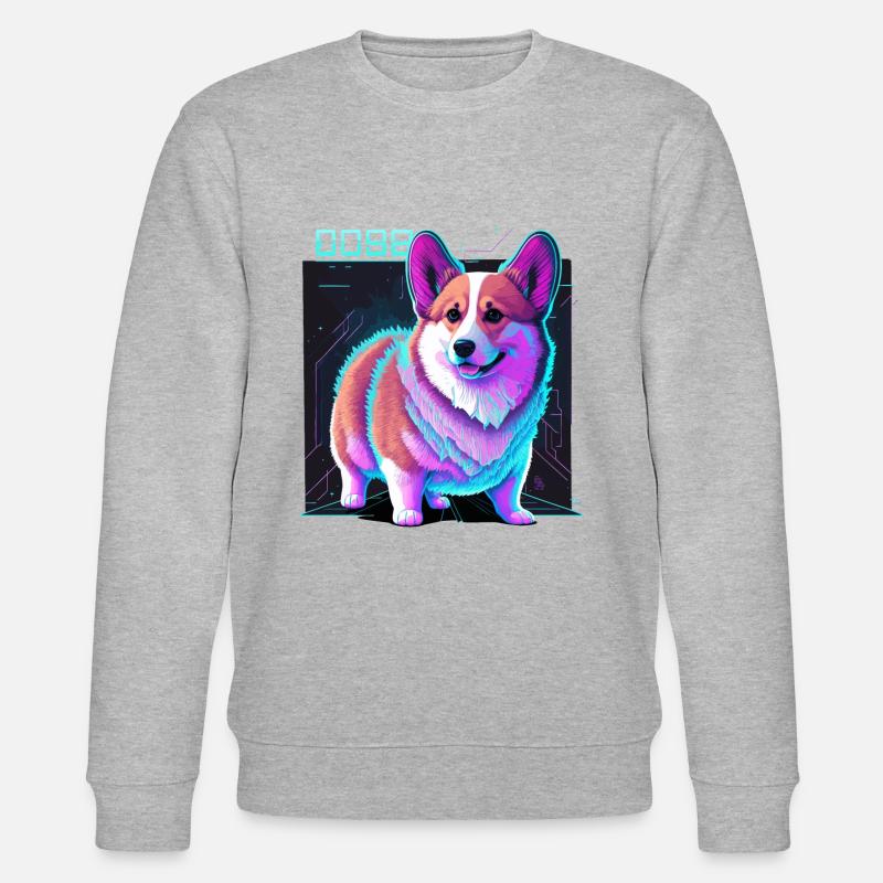Cyber Corgi - Stanley/Stella Unisex Bio-Sweatshirt CHANGER  - Grau meliert