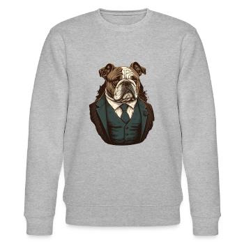 Braune Bulldogge - Stanley/Stella Unisex Bio-Sweatshirt CHANGER  - Grau meliert - Vorne - Nik (191cm) & Marisol (170cm)