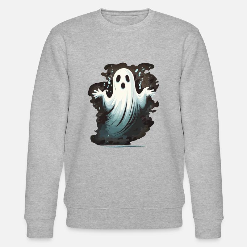 Halloween Geist - Stanley/Stella Unisex Bio-Sweatshirt CHANGER  - Grau meliert