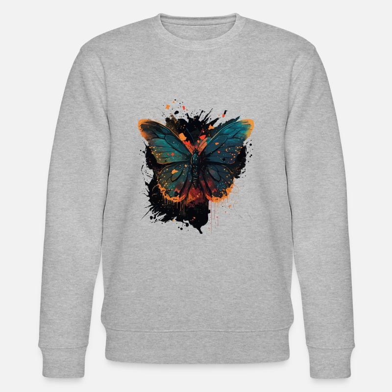 Nuances papillon - Sweat bio CHANGER Stanley/Stella Unisexe - gris chiné