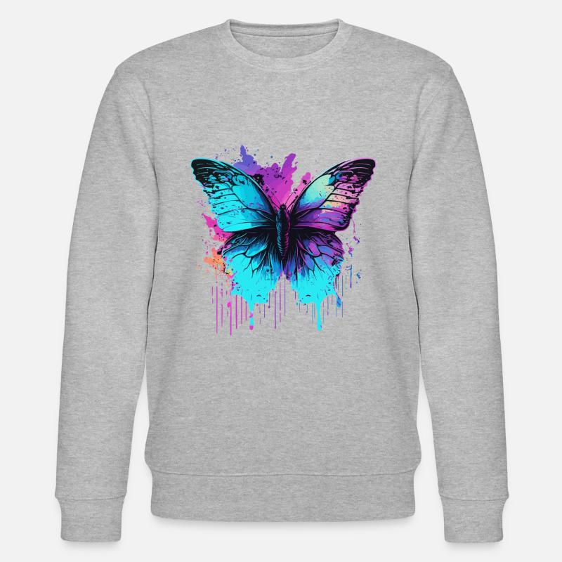 Brillant dans le papillon bleu - Sweat bio CHANGER Stanley/Stella Unisexe - gris chiné