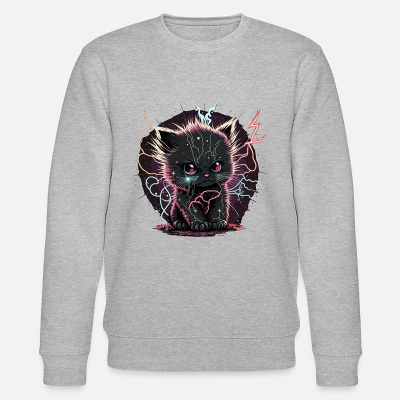 Kätzchen perfekt aufladen - Stanley/Stella Unisex Bio-Sweatshirt CHANGER  - Grau meliert