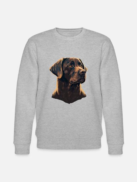 Brave Labrador Retriever - Stanley/Stella CHANGER Unisex Organic Sweatshirt - heather grey