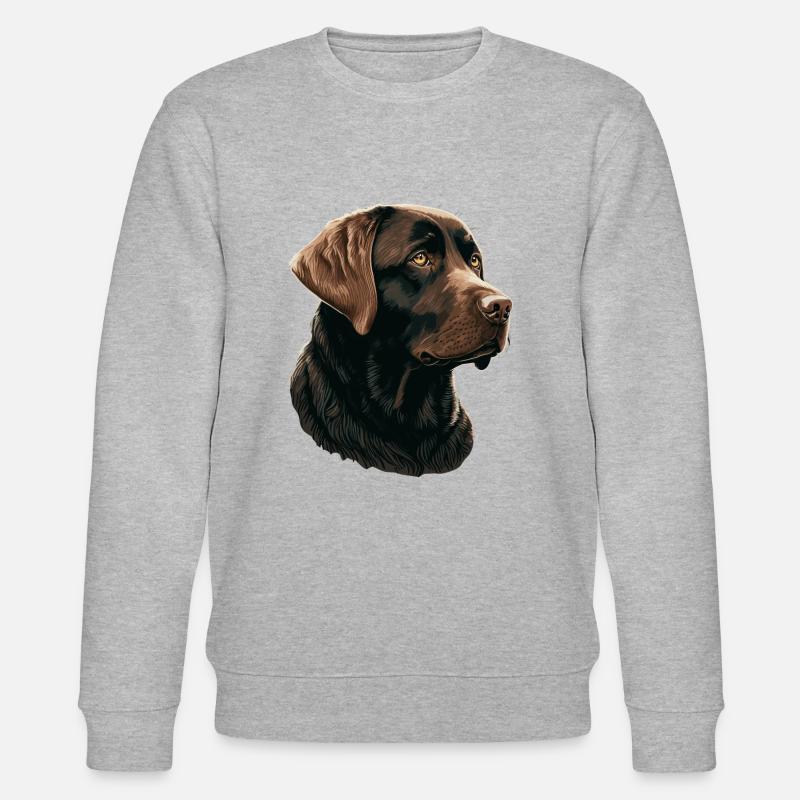 Brauner entzückender Labrador Retriever - Stanley/Stella Unisex Bio-Sweatshirt CHANGER  - Grau meliert