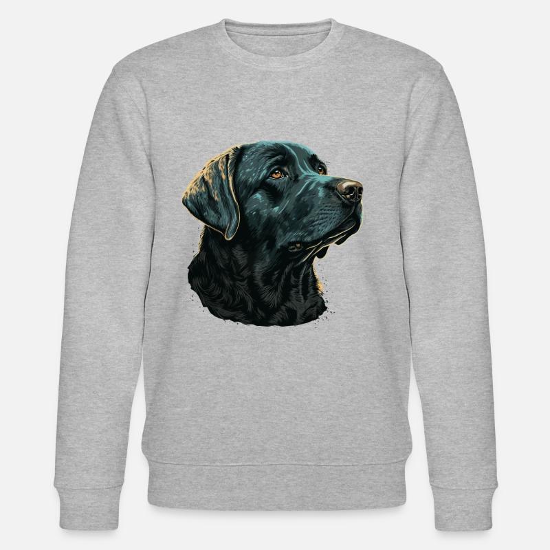 Dunkelblauer Labrador Retriever - Stanley/Stella Unisex Bio-Sweatshirt CHANGER  - Grau meliert
