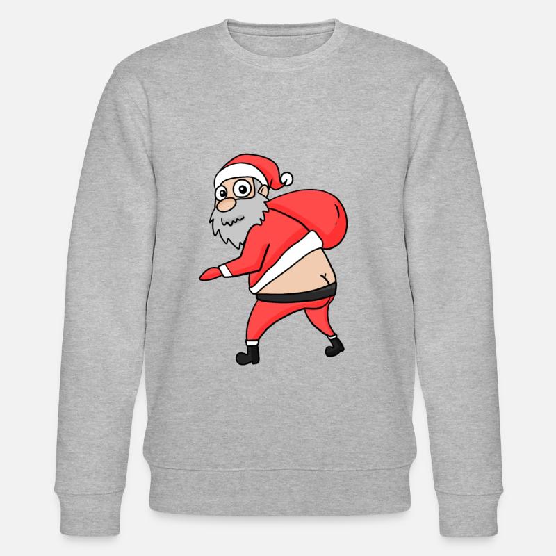 Weihnachtsmann Hintern Lustig - Stanley/Stella Unisex Bio-Sweatshirt CHANGER  - Grau meliert