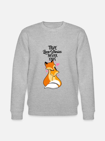 Lovers - foxes in love - Stanley/Stella CHANGER Unisex Organic Sweatshirt - heather grey