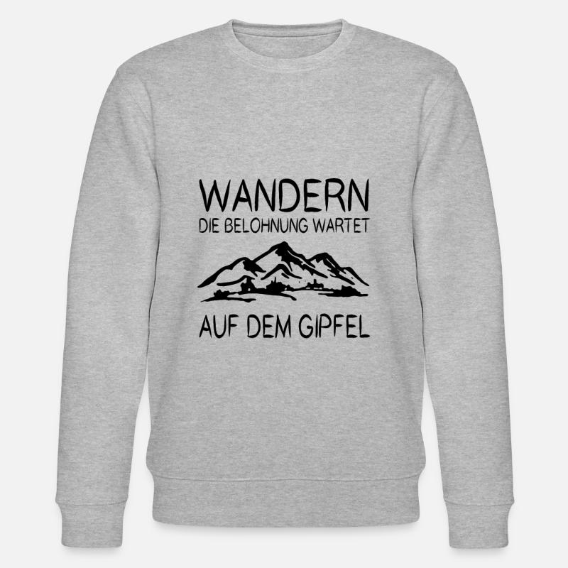 Wanderer Bergsteiger Wandern Wandersprüche - Stanley/Stella Unisex Bio-Sweatshirt CHANGER - Grau meliert