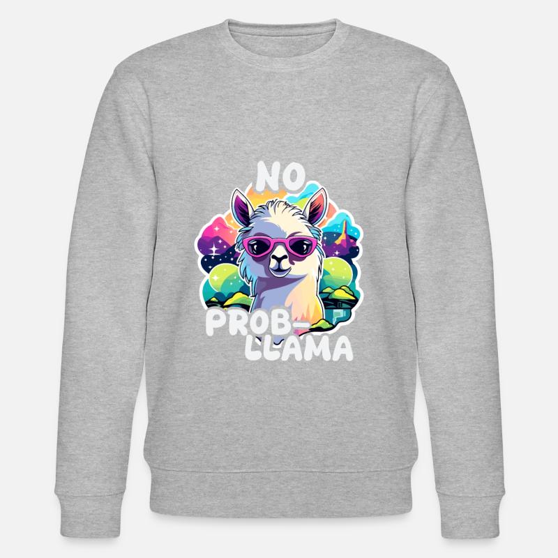 No Prob Llama - Lama Alpaka - Stanley/Stella Unisex Bio-Sweatshirt CHANGER  - Grau meliert