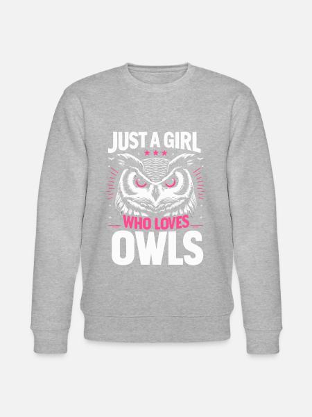 Eule Vogel Tier Eulen - Stanley/Stella Unisex Bio-Sweatshirt CHANGER - Grau meliert