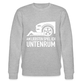Mechaniker Schrauber Werkstatt KFZ Mechaniker - Stanley/Stella Unisex Bio-Sweatshirt CHANGER  - Grau meliert - Vorne - Nik (191cm) & Marisol (170cm)