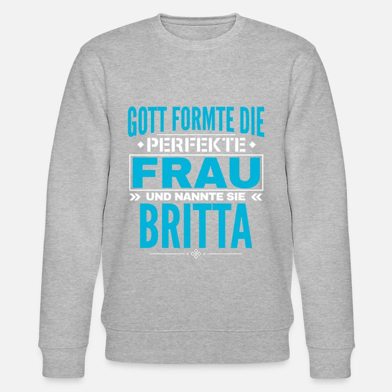 Britta Name Design - Stanley/Stella Unisex Bio-Sweatshirt CHANGER  - Grau meliert