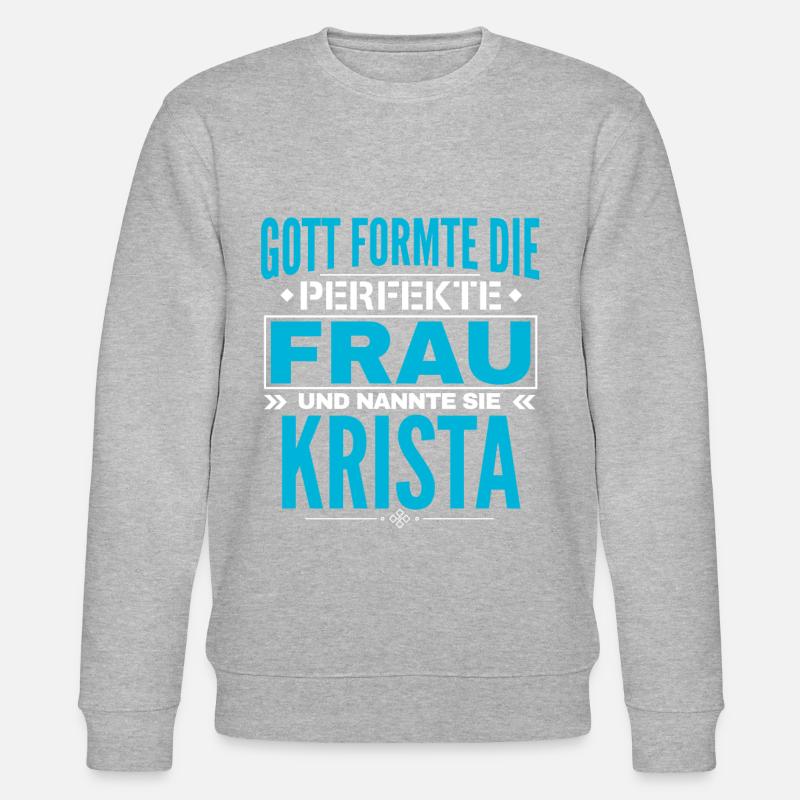 Krista Name Design - Stanley/Stella Unisex Bio-Sweatshirt CHANGER  - Grau meliert