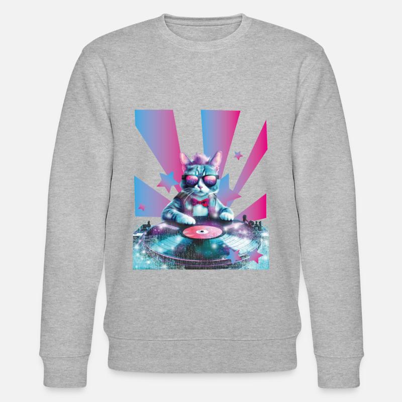 DJ Mix, Ai Katze - Stanley/Stella Unisex Bio-Sweatshirt CHANGER  - Grau meliert