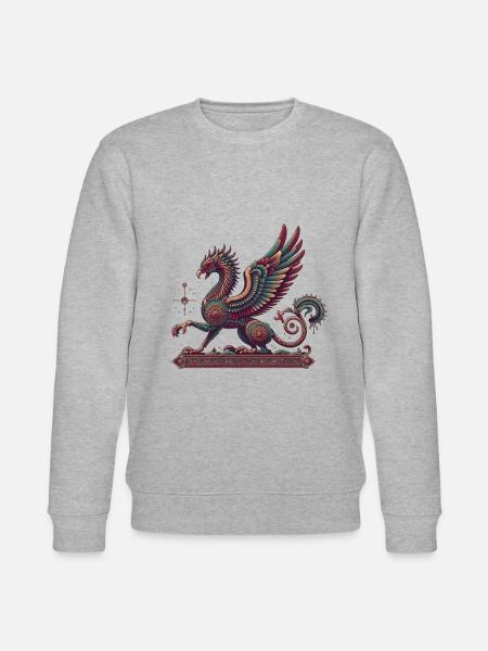 Mystischer Wächter-Greif - Stanley/Stella Unisex Bio-Sweatshirt CHANGER - Grau meliert
