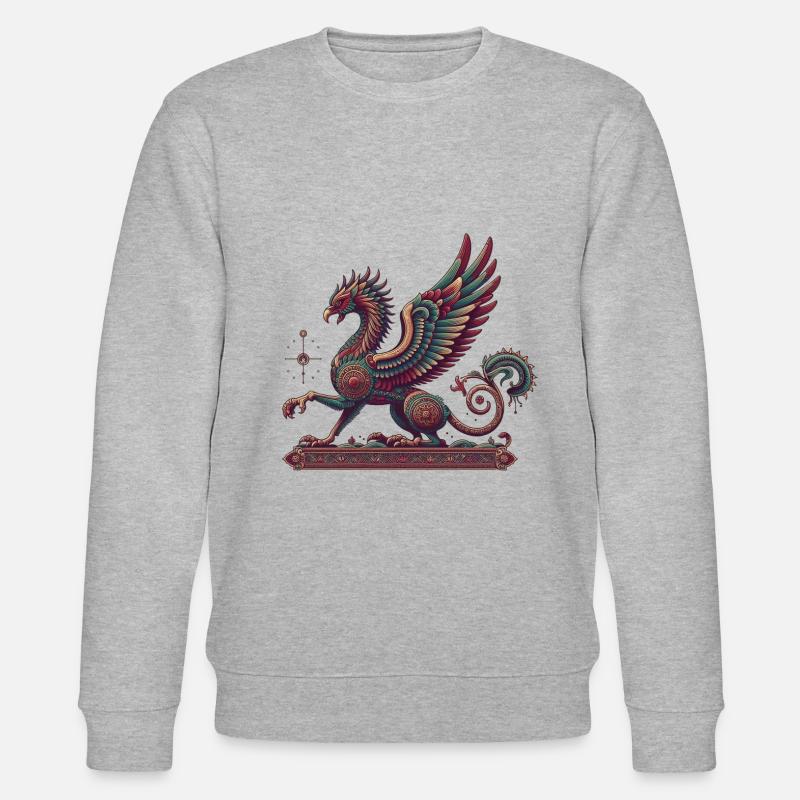 Mystischer Wächter-Greif - Stanley/Stella Unisex Bio-Sweatshirt CHANGER  - Grau meliert
