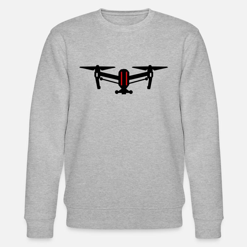 Symbole d’icône de drone - Sweat bio CHANGER Stanley/Stella Unisexe - gris chiné