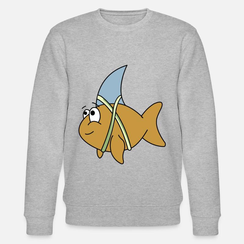 Fisch mit Haifischflosse - Stanley/Stella Unisex Bio-Sweatshirt CHANGER  - Grau meliert