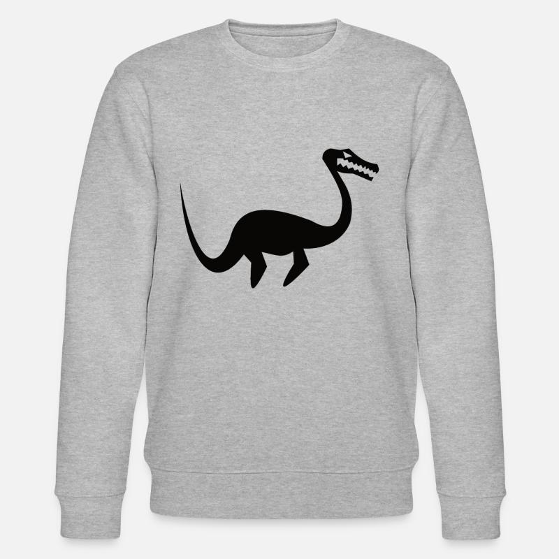 cooles Plesiosaurus-Silhouetten-Design - Stanley/Stella Unisex Bio-Sweatshirt CHANGER  - Grau meliert