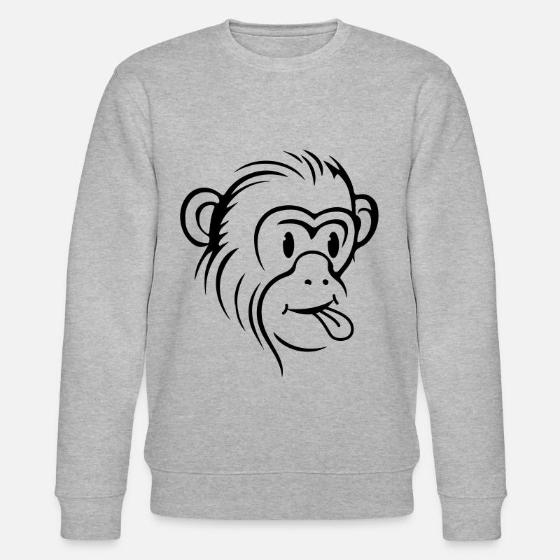 Monkey Funny - Stanley/Stella CHANGER Unisex Organic Sweatshirt - heather grey