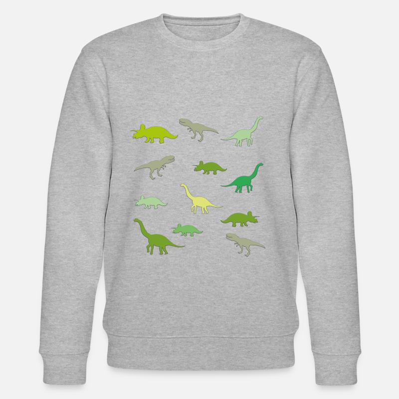 Dinosaurs Pattern - Stanley/Stella CHANGER Unisex Organic Sweatshirt - heather grey