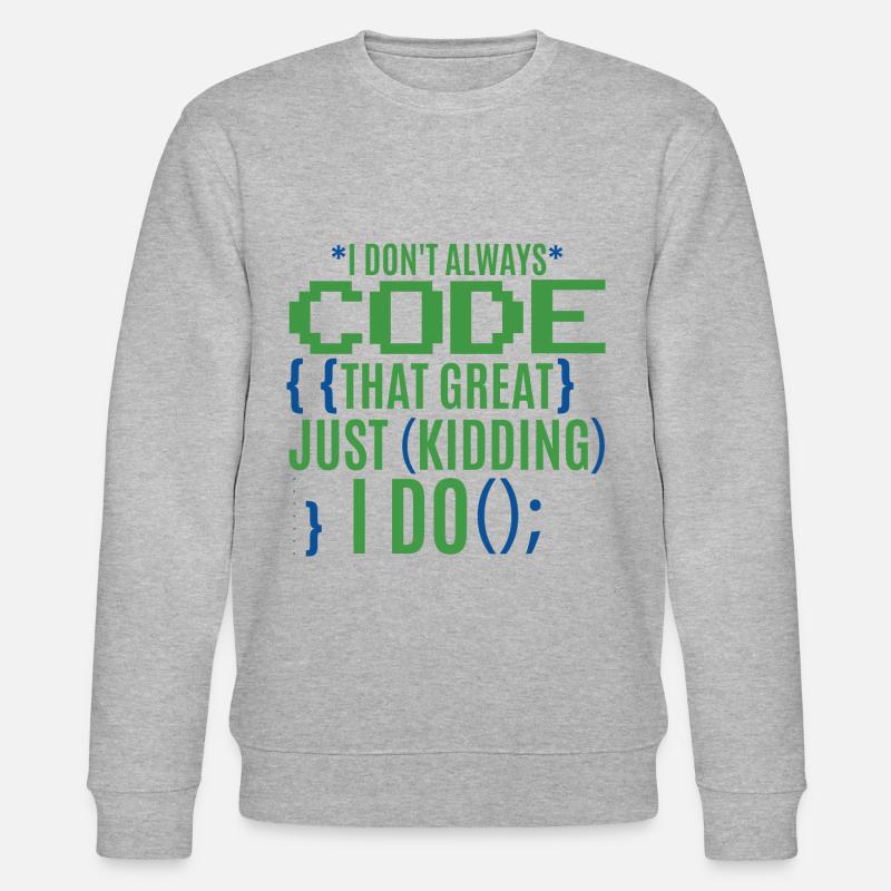 Funny Coder Programmer IT - Stanley/Stella CHANGER Unisex Organic Sweatshirt - heather grey