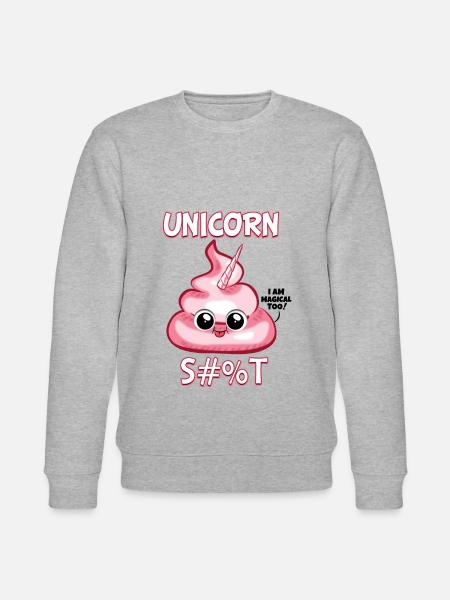 Funny unicorn pile shit shit feces gift - Stanley/Stella CHANGER Unisex Organic Sweatshirt - heather grey