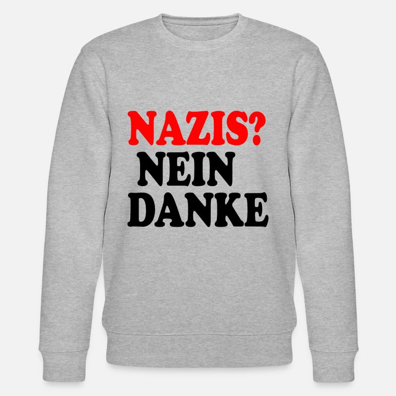Nazis nein danke - Stanley/Stella Unisex Bio-Sweatshirt CHANGER  - Grau meliert