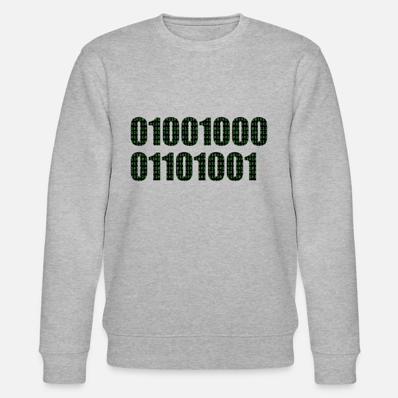 Binary code "Hi" - Stanley/Stella CHANGER Unisex Organic Sweatshirt - heather grey