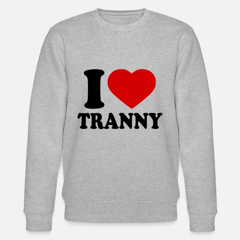 I love tranny - Stanley/Stella Unisex Bio-Sweatshirt CHANGER  - Grau meliert