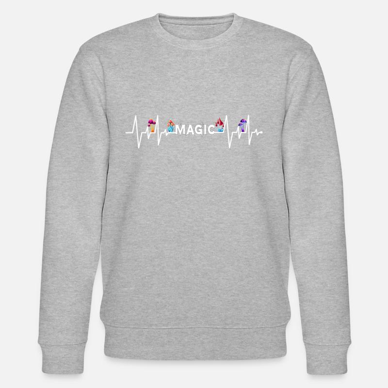 Champignon magique Psychédélique Heartbeat Champignon - Sweat bio CHANGER Stanley/Stella Unisexe - gris chiné