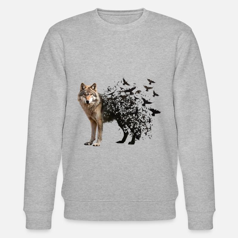 Wolf - Stanley/Stella Unisex Bio-Sweatshirt CHANGER  - Grau meliert