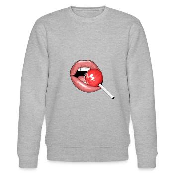 Lollipop Lips - Stanley/Stella CHANGER Unisex Organic Sweatshirt - heather grey - Front - Nik (191cm) & Marisol (170cm)